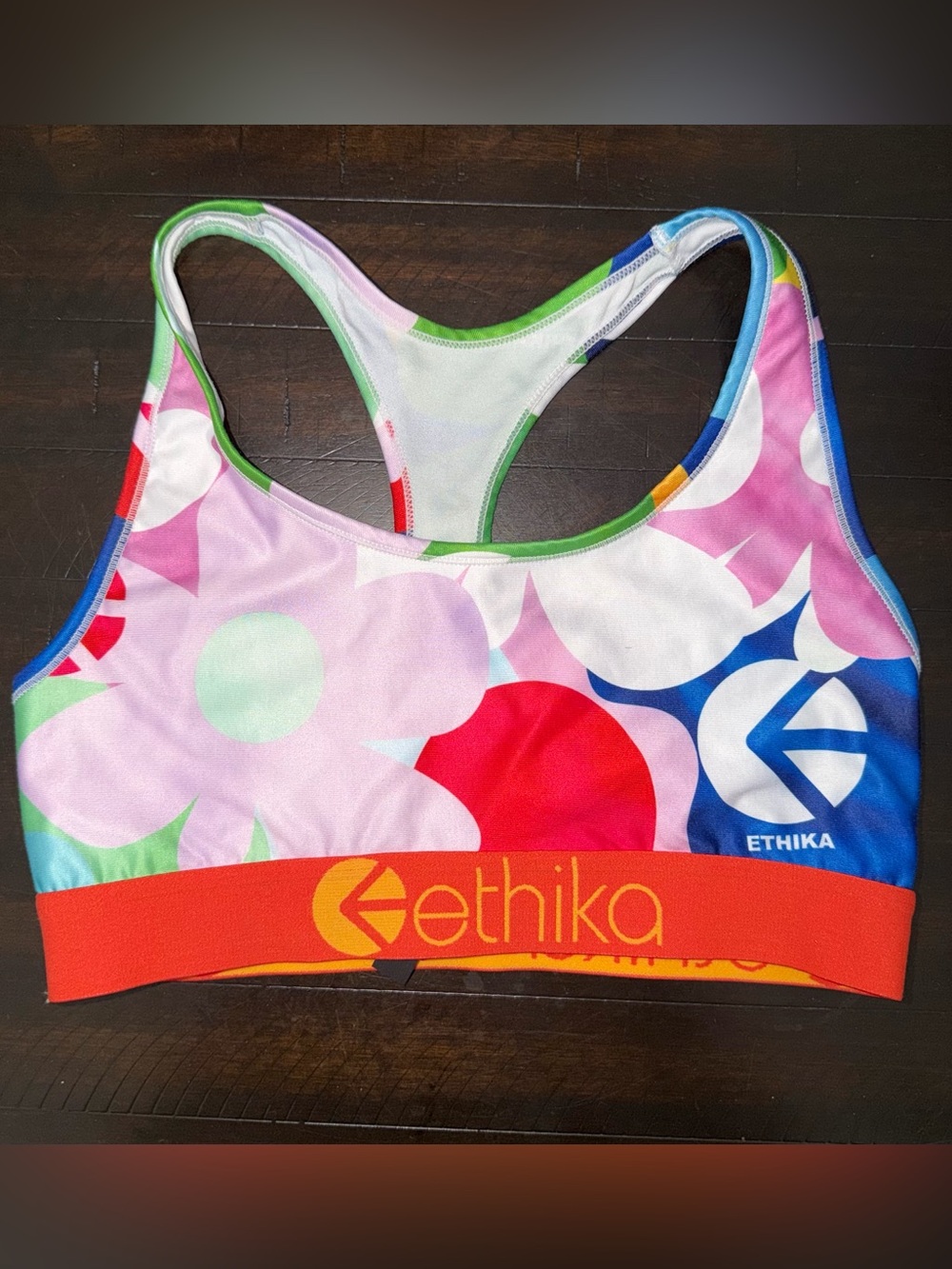 ethika Floral Racerback Sports Top - Pink, Red, Blue
